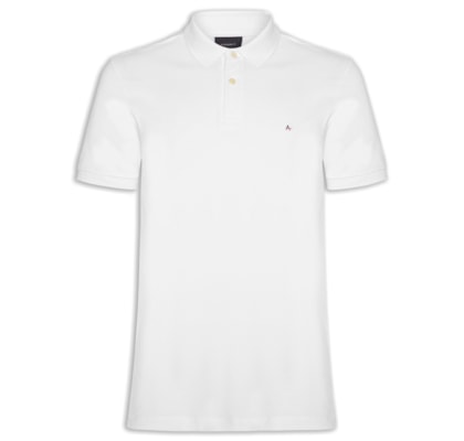 Polo Masculina Vista com Detalhe Interno - Branco