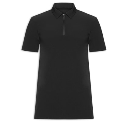 Polo Masculina Zip Comfy Men - Preto