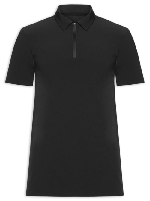 Polo Masculina Zip Comfy Men - Preto
