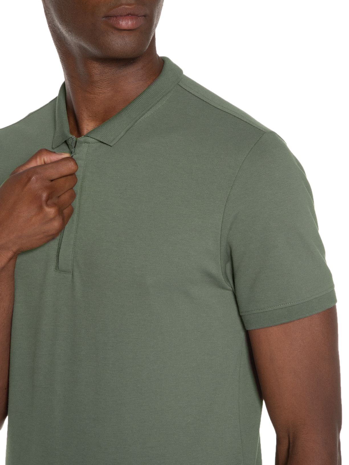 Polo Masculina Zíper Piquet Nec Cinza Ricardo Almeida