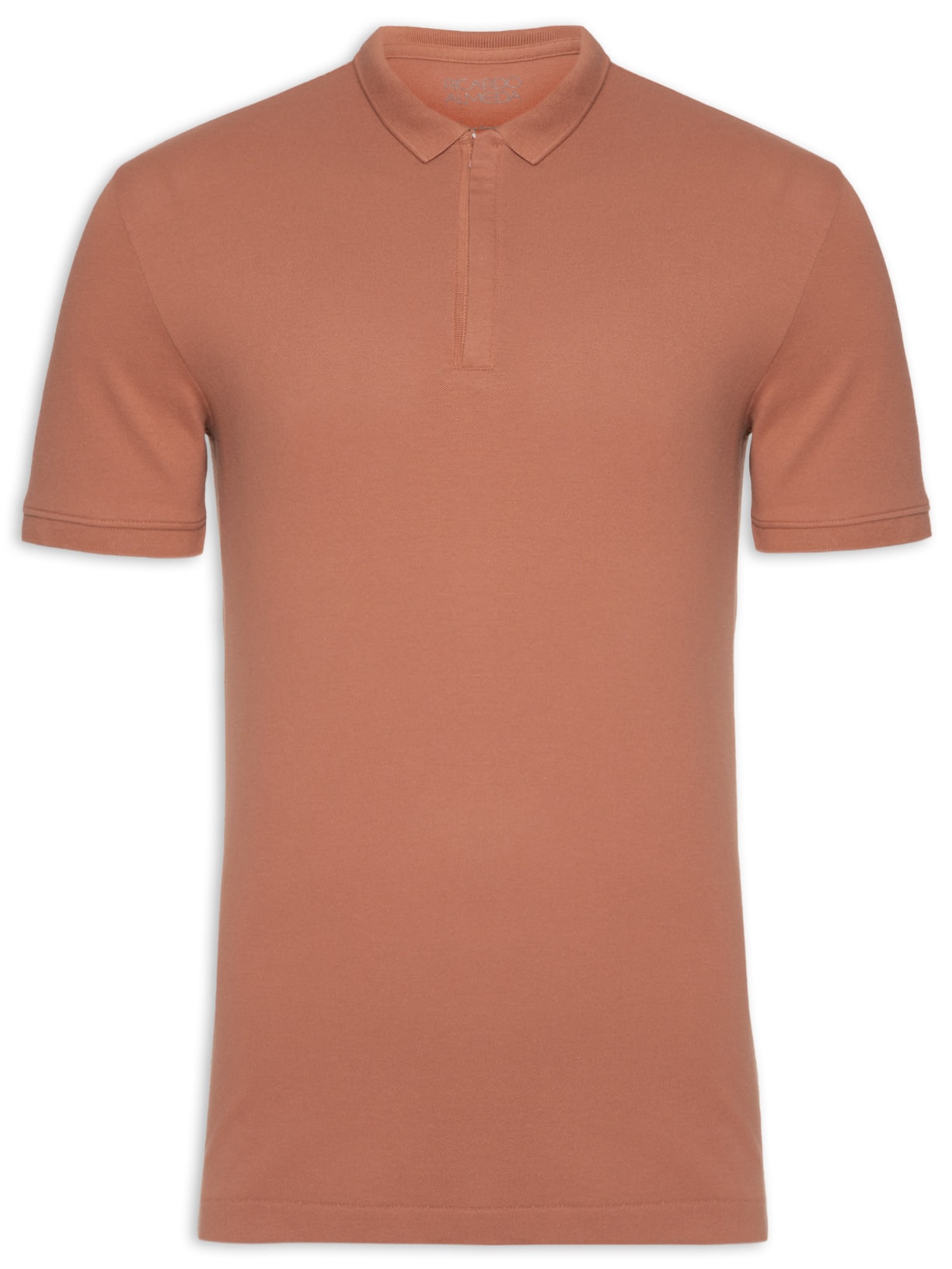 Polo Masculina Ziper Piquet Nec - Marrom