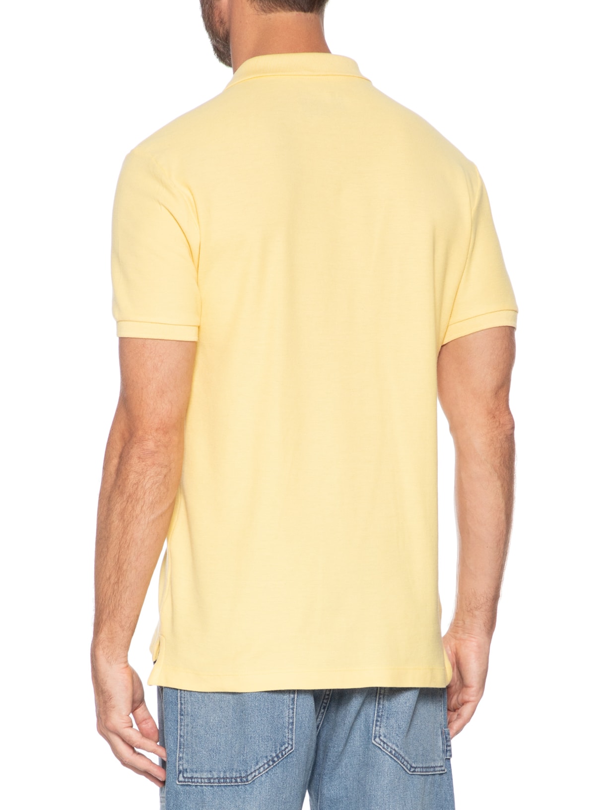 Polo Masculino Básica Em Piquet Amarelo Sergio K