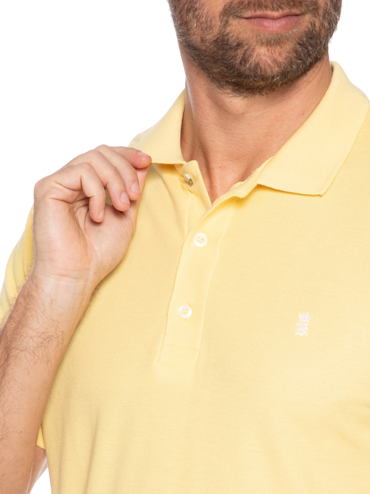 Polo Masculino Básica Em Piquet Amarelo Sergio K
