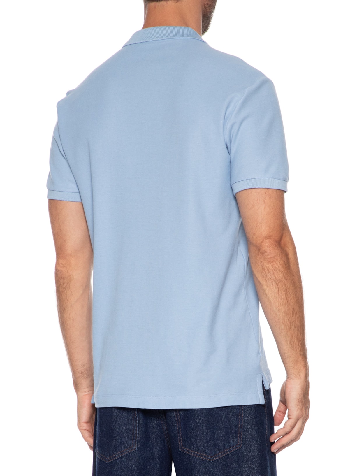 Polo Masculino Básica Em Piquet Azul Sergio K