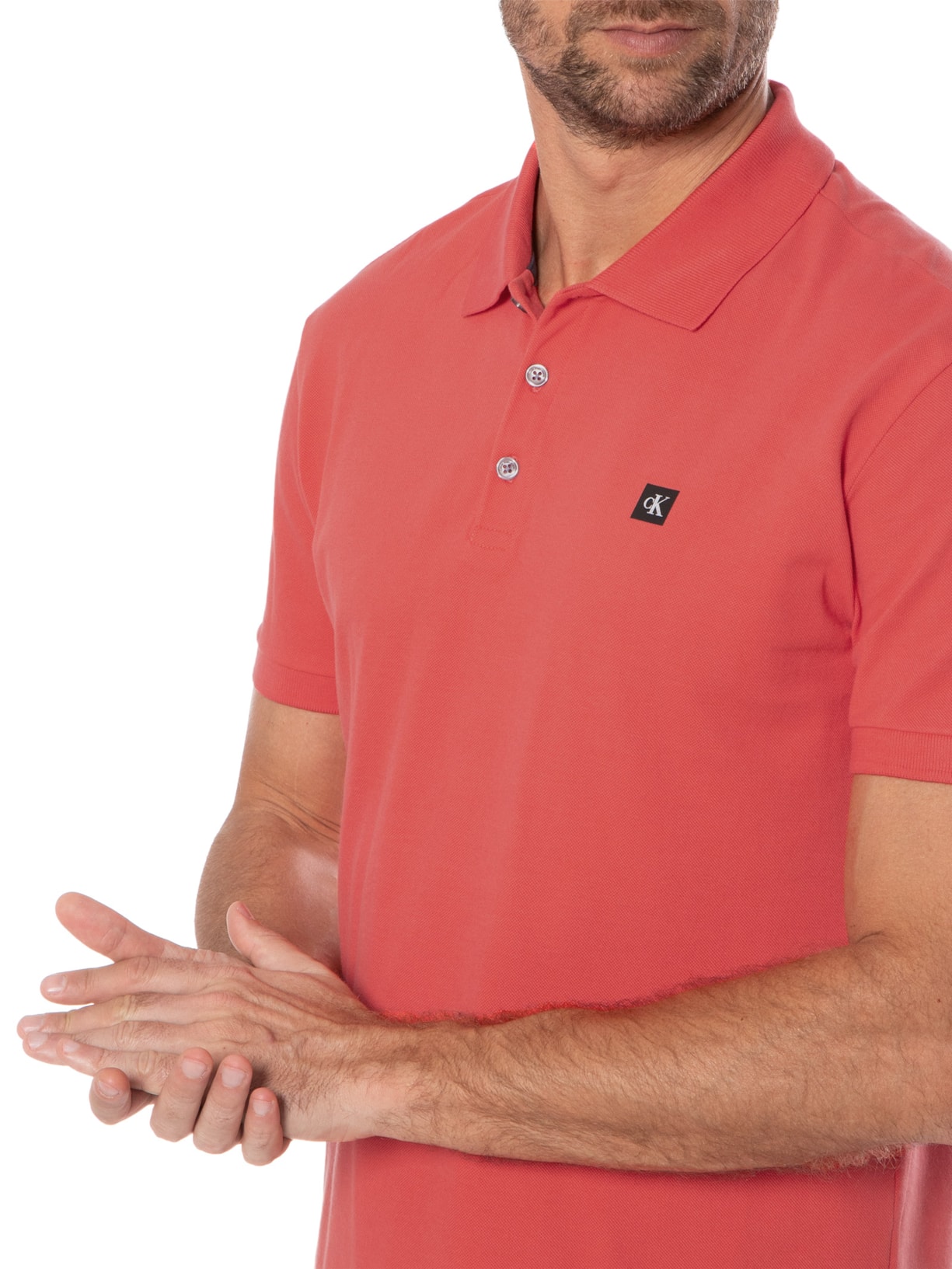 Polo Masculino Manga Curta Premium Vermelho Calvin Klein Jeans