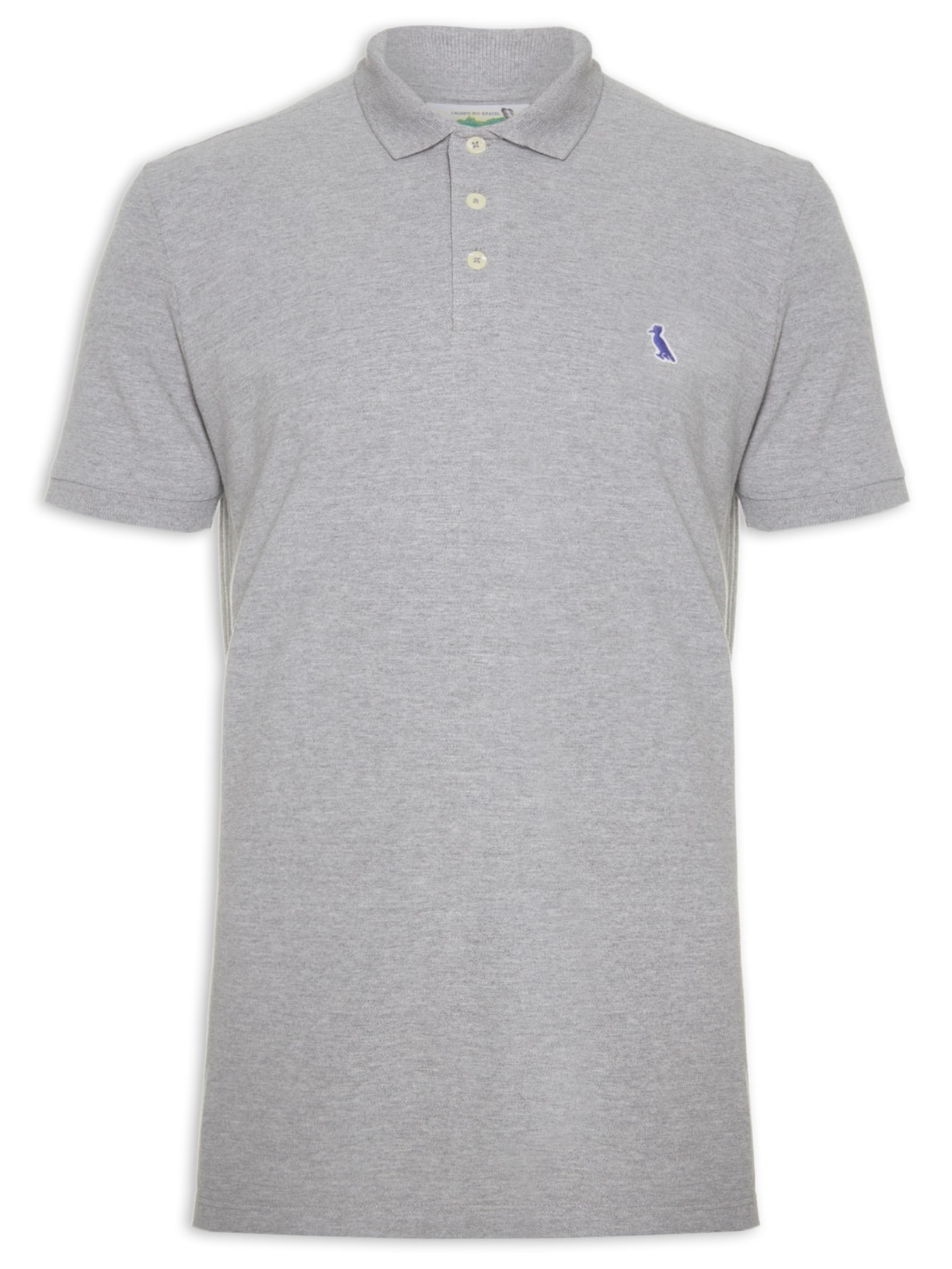 Polo Masculino Patch Jeans - Cinza