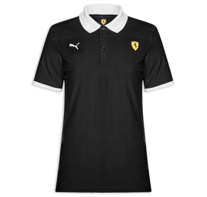 Polo Mc Scuderia Ferrari Piquet Masculina - Preto
