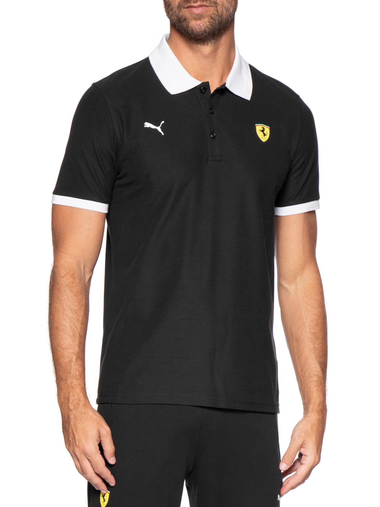 Polo Mc Scuderia Ferrari Piquet Masculina Preto Puma