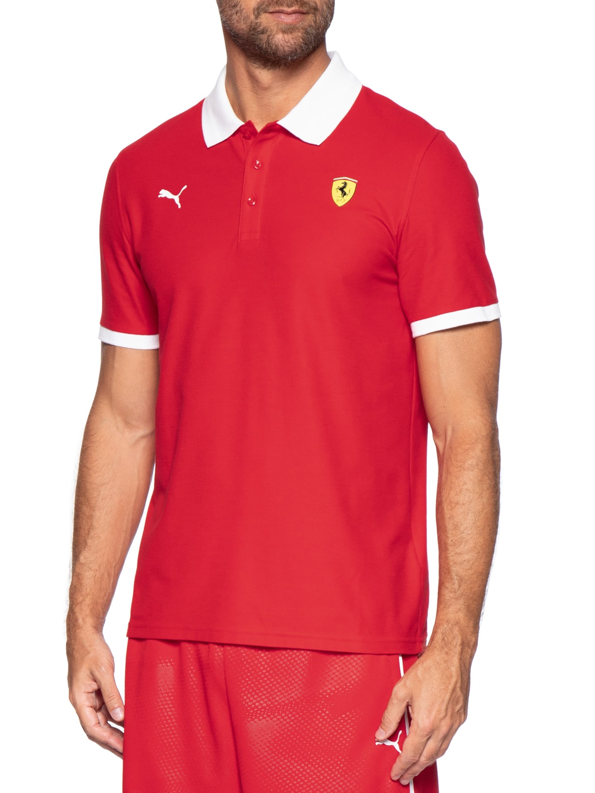 Polo Mc Scuderia Ferrari Piquet Masculina – Vermelho Puma