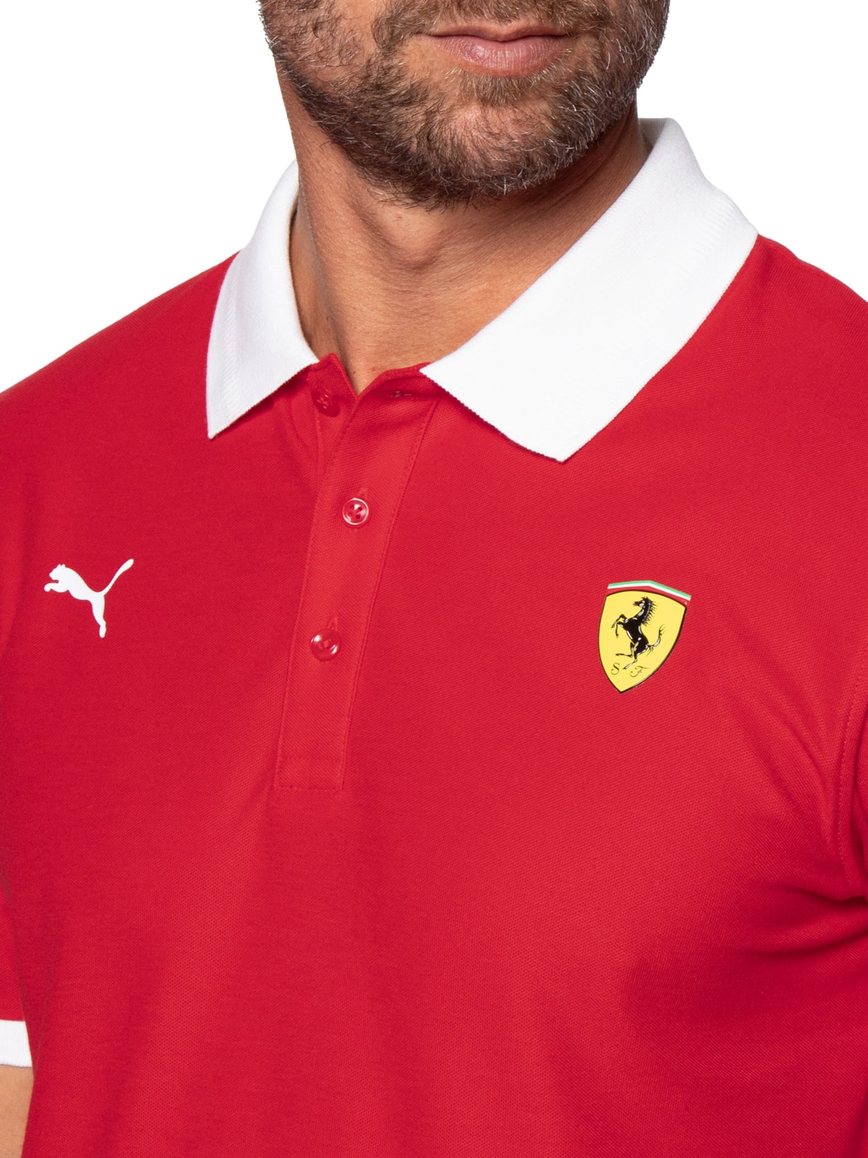 Polo Mc Scuderia Ferrari Piquet Masculina – Vermelho Puma