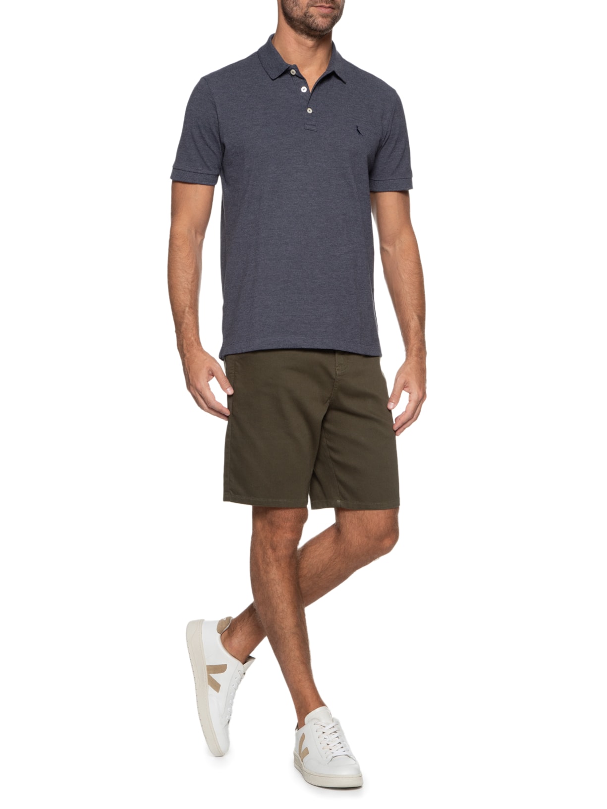 Polo Piquet Enxuto Azul Reserva