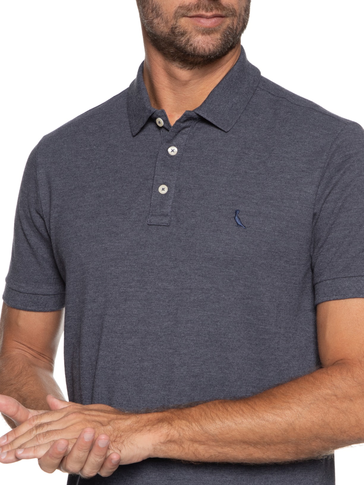 Polo Piquet Enxuto Azul Reserva