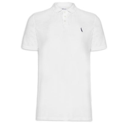 Polo Piquet Flame Manga Curta - Branco