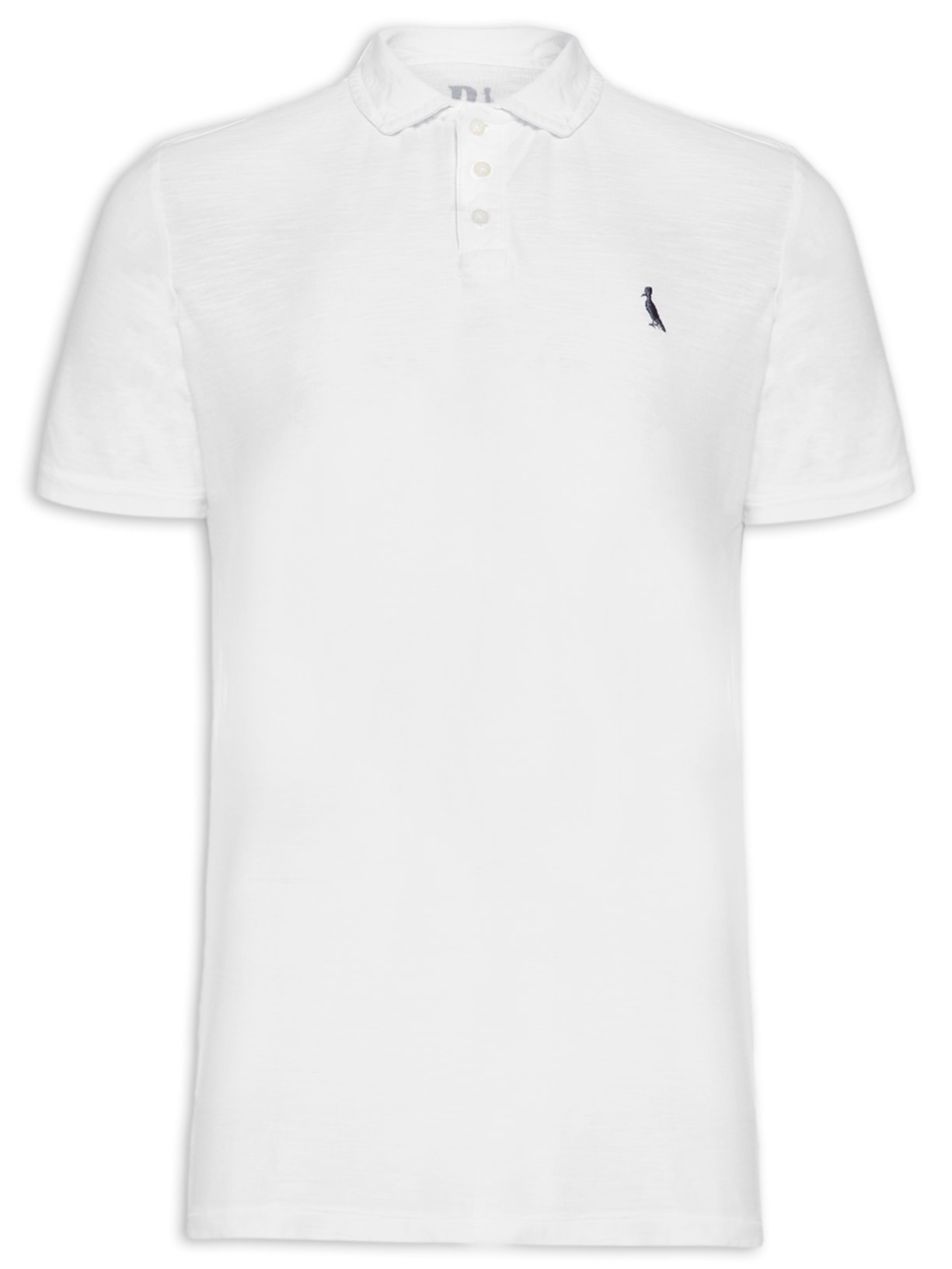 Polo Piquet Flame Manga Curta - Branco