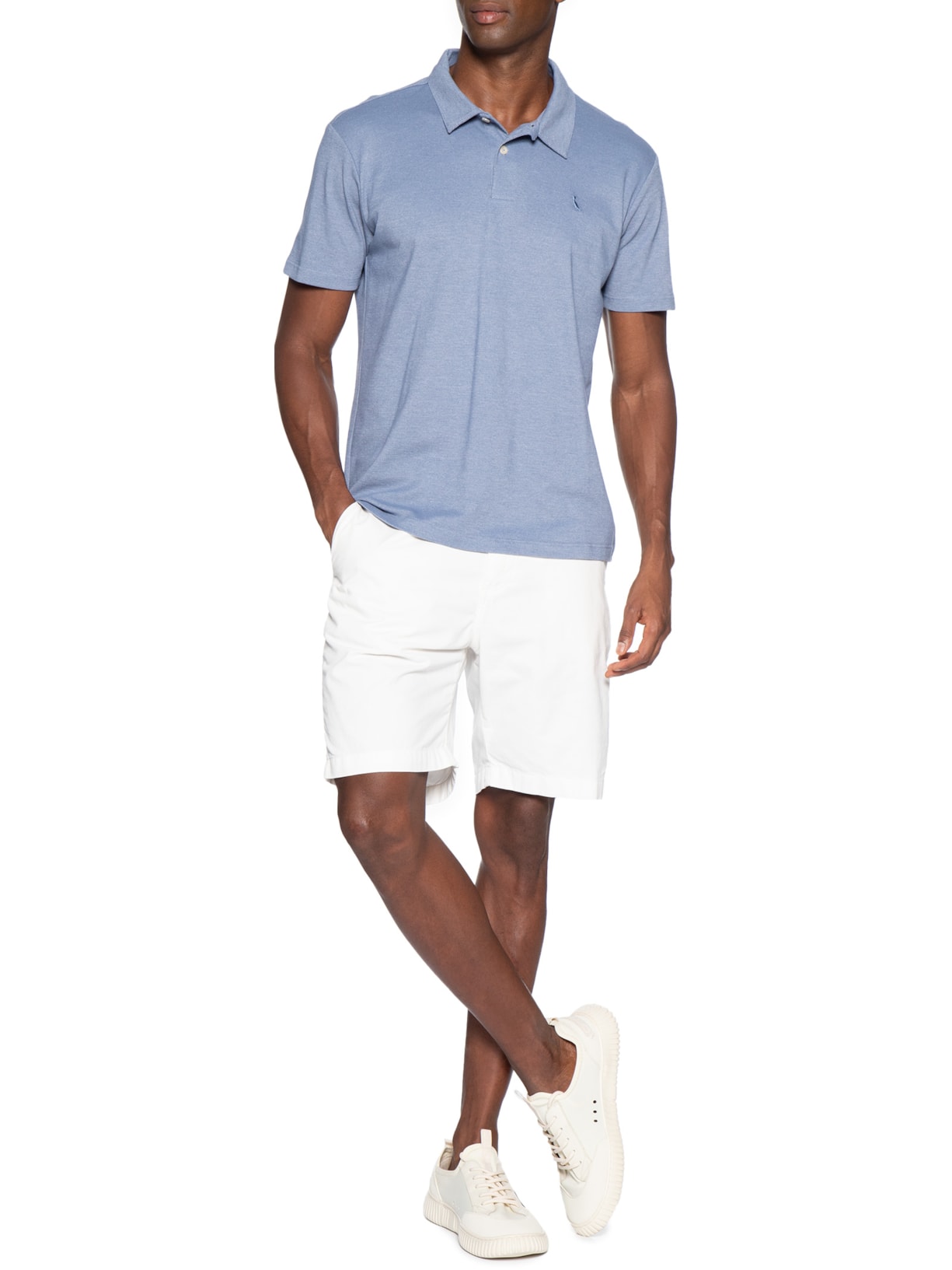 Polo Piquet Masculina Denim Azul Reserva