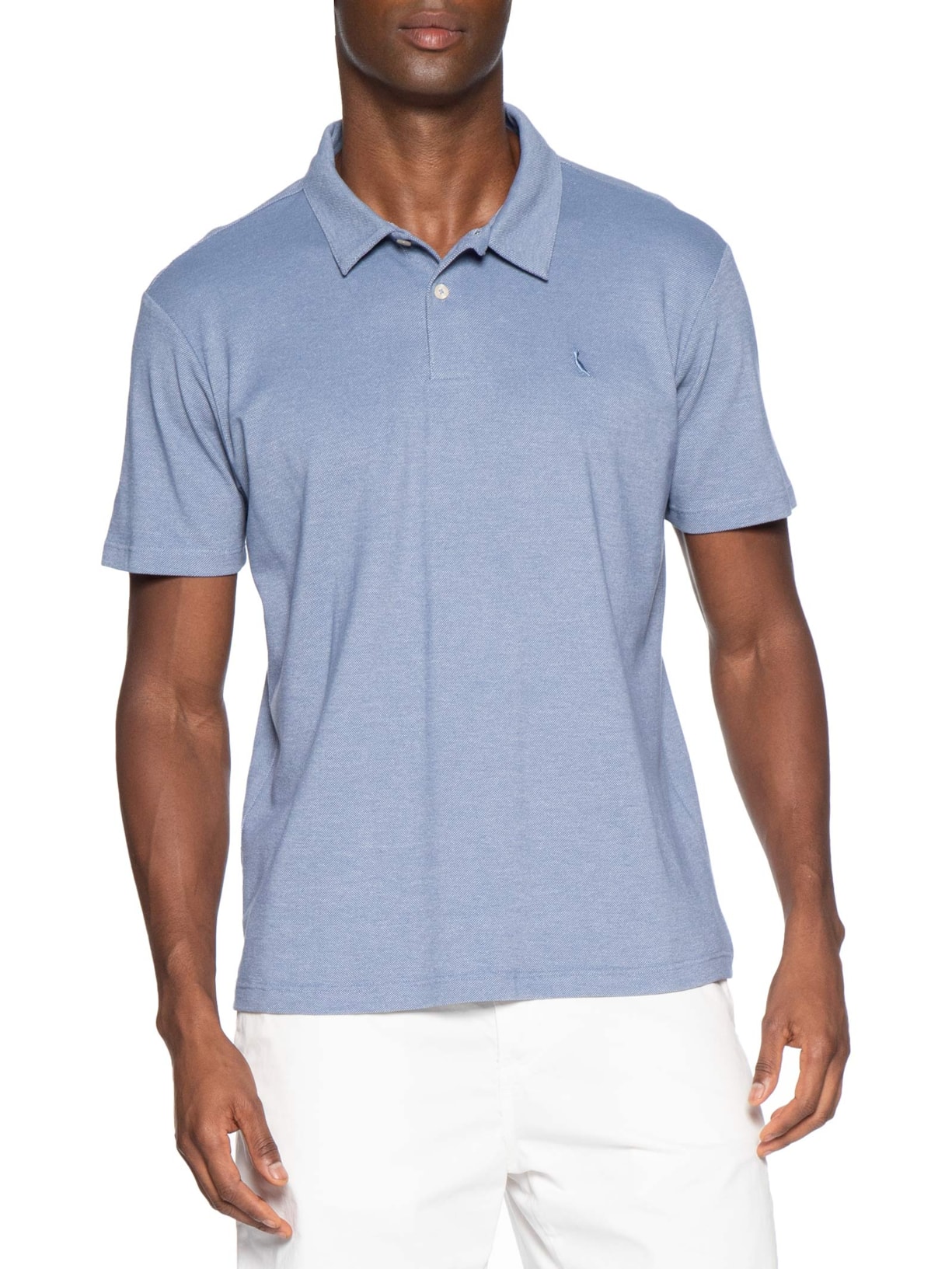 Polo Piquet Masculina Denim Azul Reserva