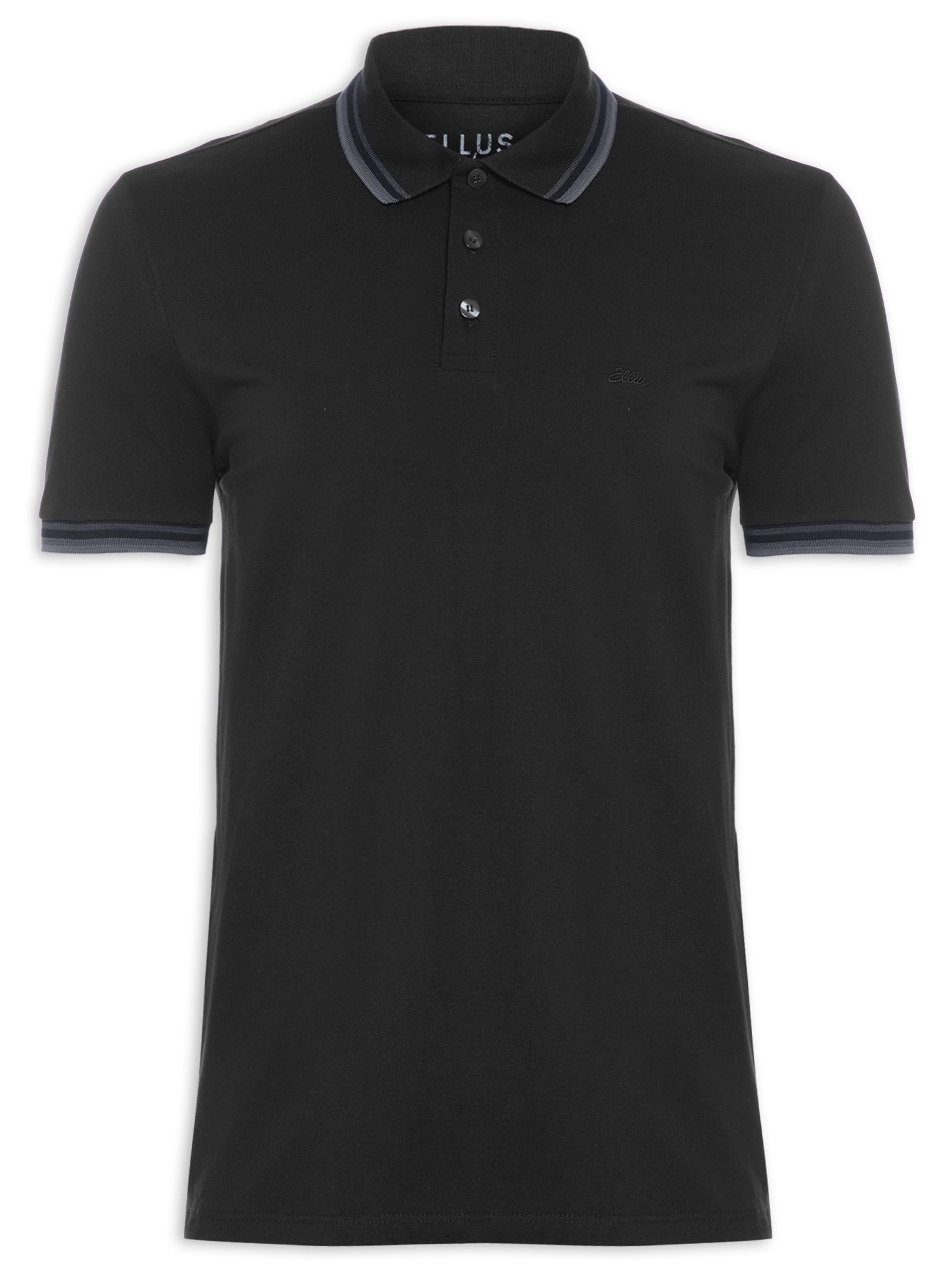 Polo Piquet Masculina Ellus Triple Short Classic Mc - Ellus - Preto