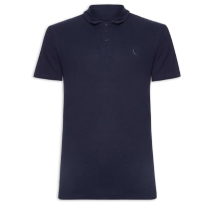 Polo Piquet Masculina Manga Curta - Azul