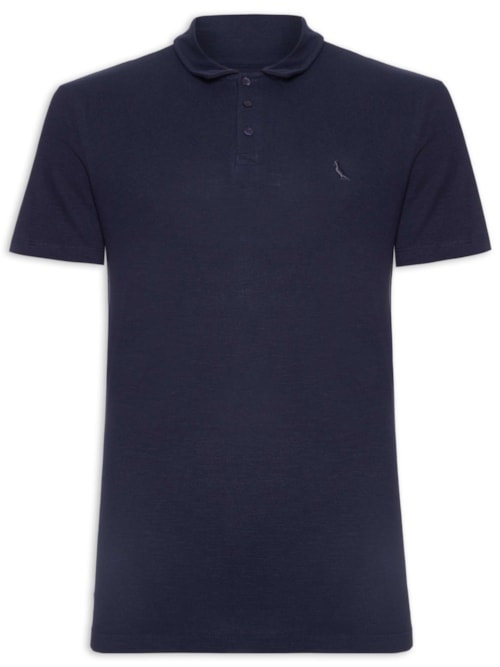 Polo Piquet Masculina Manga Curta - Azul
