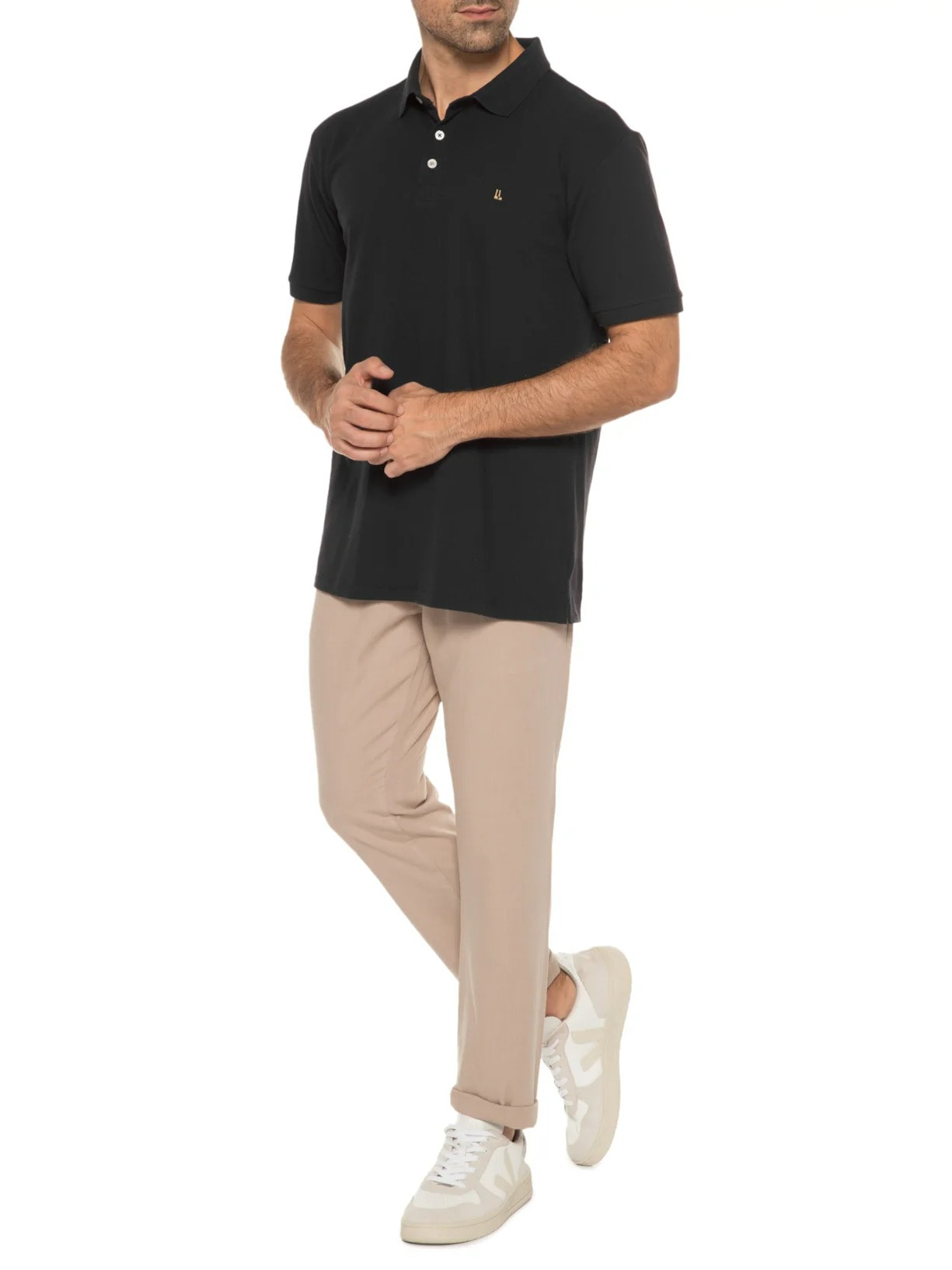 Polo Piquet Pima Continua Preto Foxton