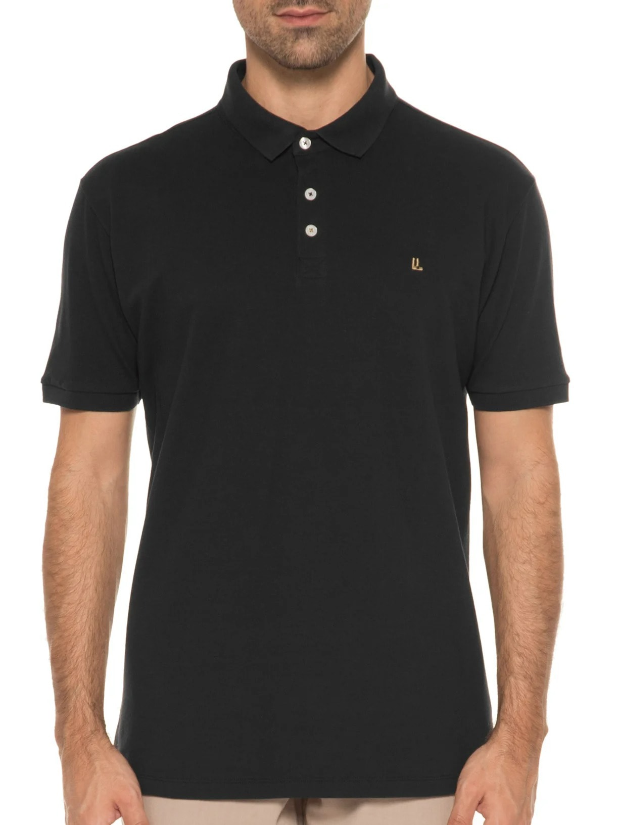 Polo Piquet Pima Continua Preto Foxton