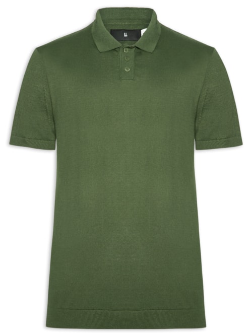 Polo Tricot Manga Curta Masculina Basic - Verde