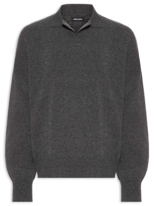 Polo Tricot Over Cashmere Masculina – Cinza