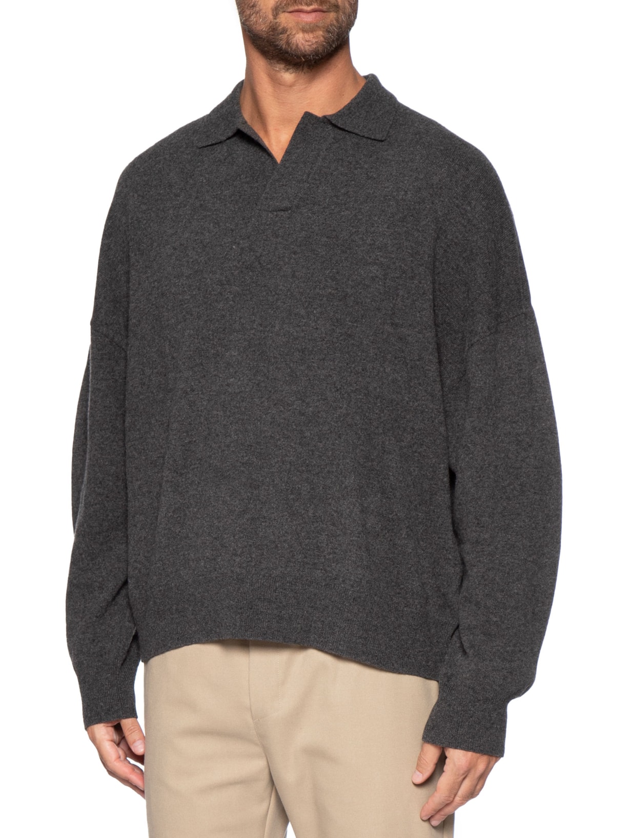 Polo Tricot Over Cashmere Masculina Cinza Osklen