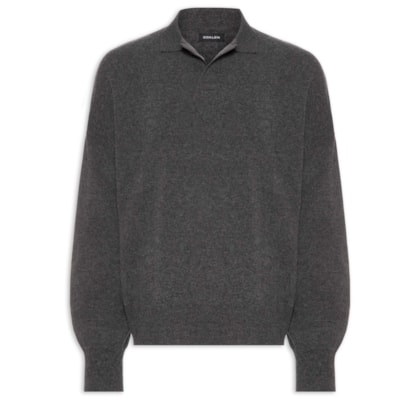 Polo Tricot Over Cashmere Masculina – Cinza