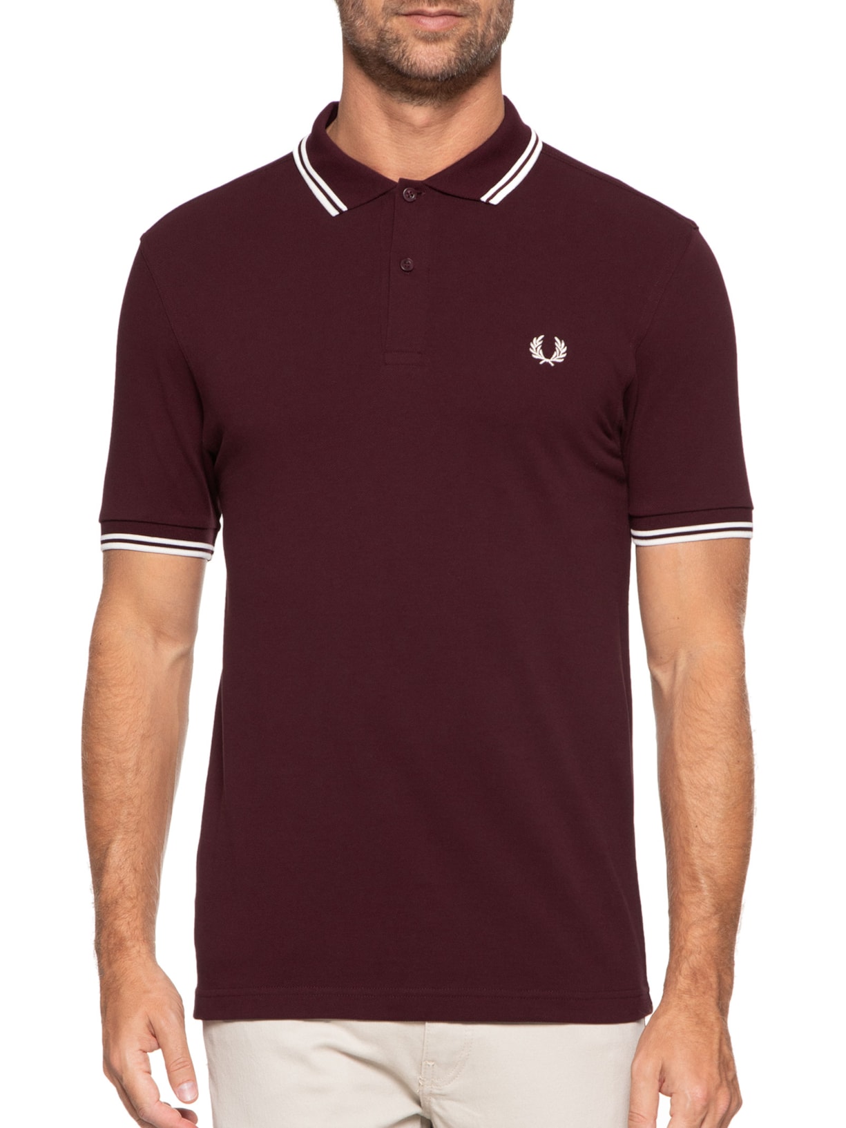 Polo Twin Tipped Vermelho Fred Perry