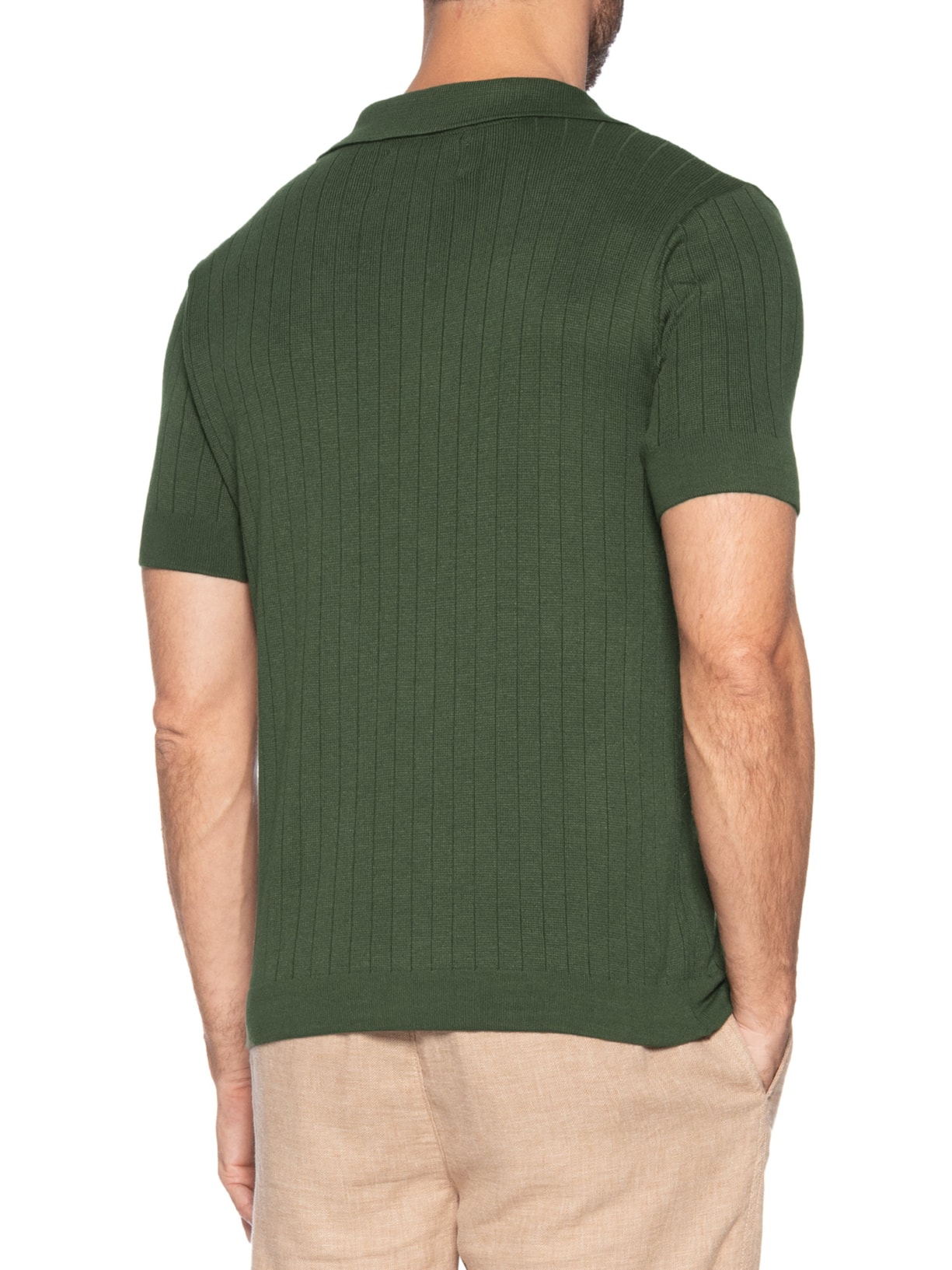 Polo Unissex Tricot Canelada Verde Misci