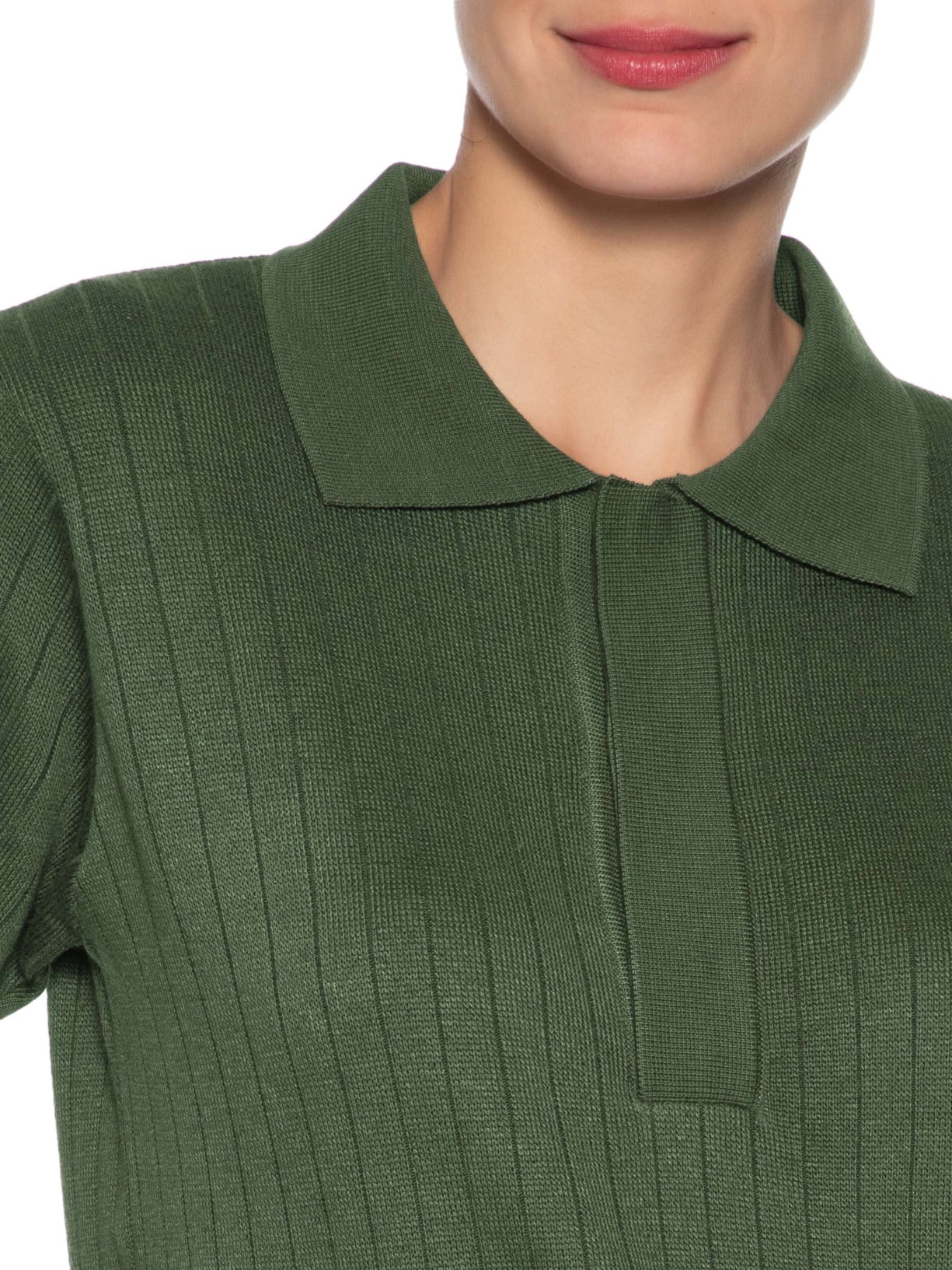 Polo Unissex Tricot Canelada Verde Misci