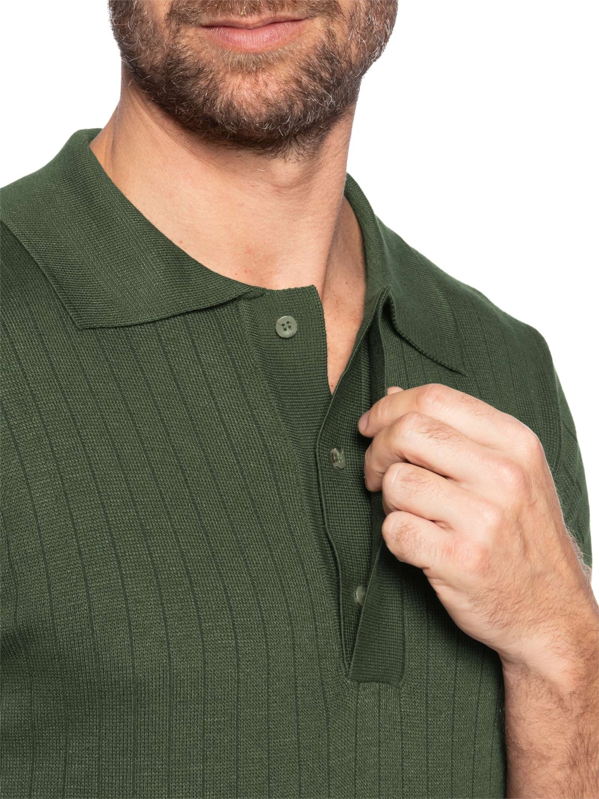 Polo Unissex Tricot Canelada Verde Misci