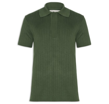 Polo Unissex Tricot Canelada - Verde