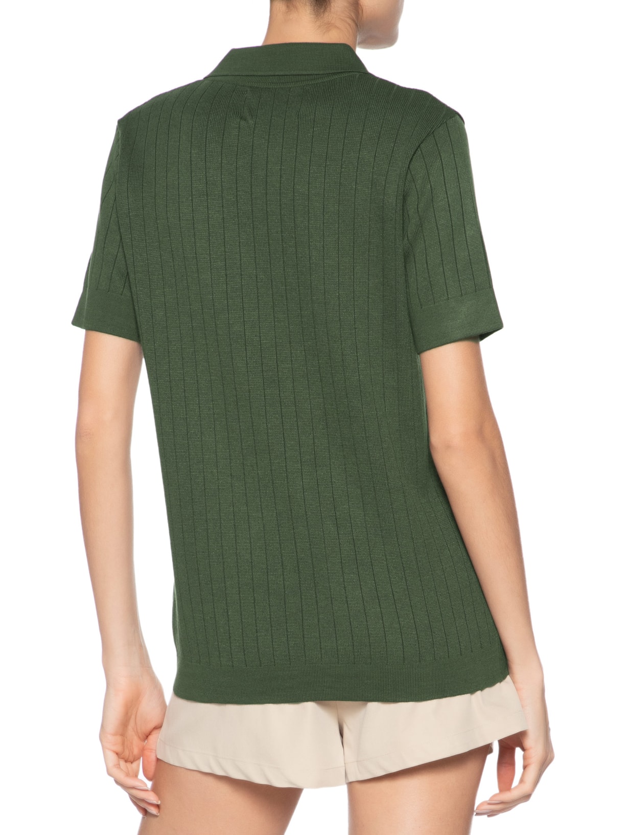 Polo Unissex Tricot Canelada Verde Misci