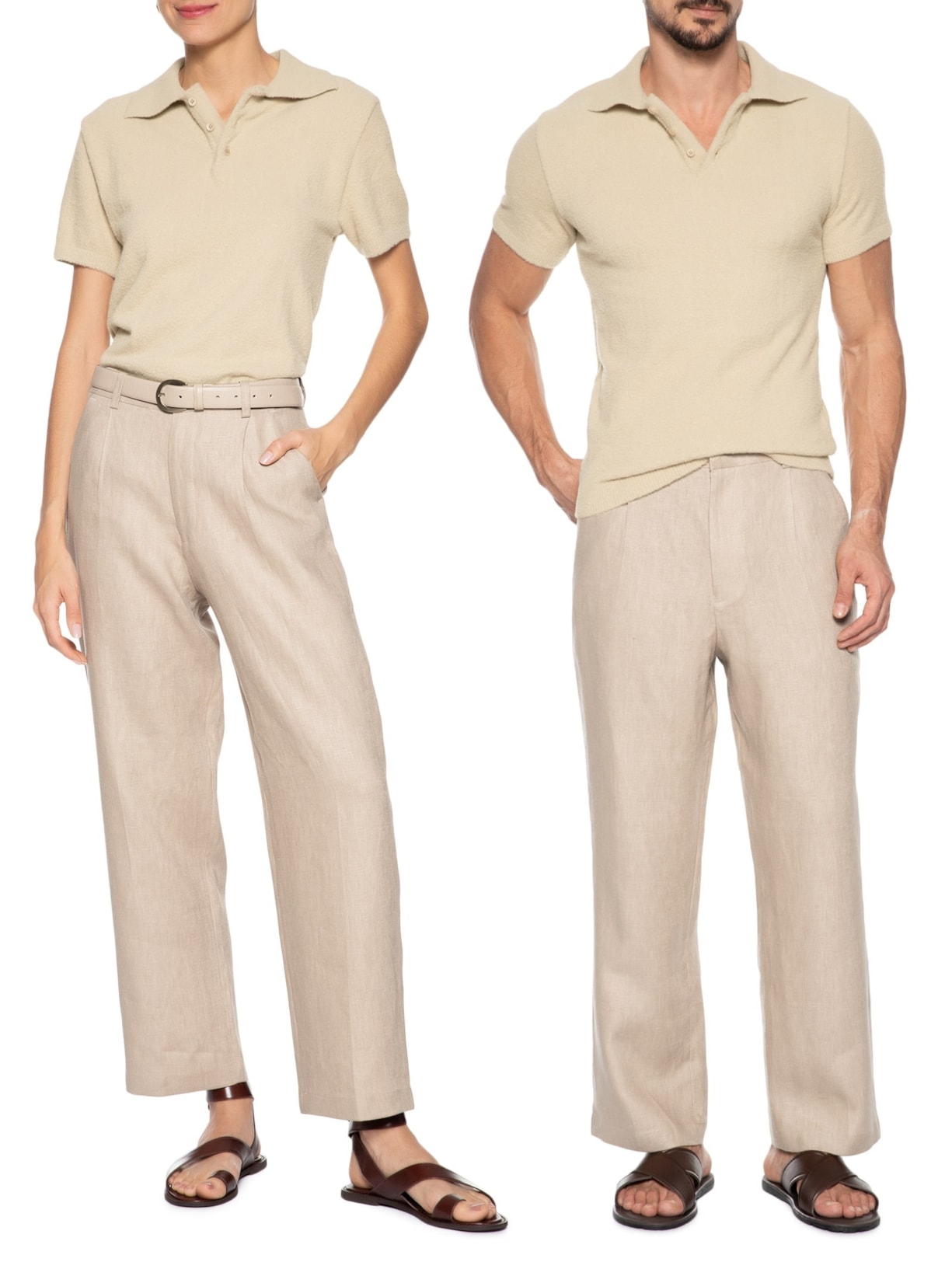 Polo Unissex Tricot Toronto Bege Cohí