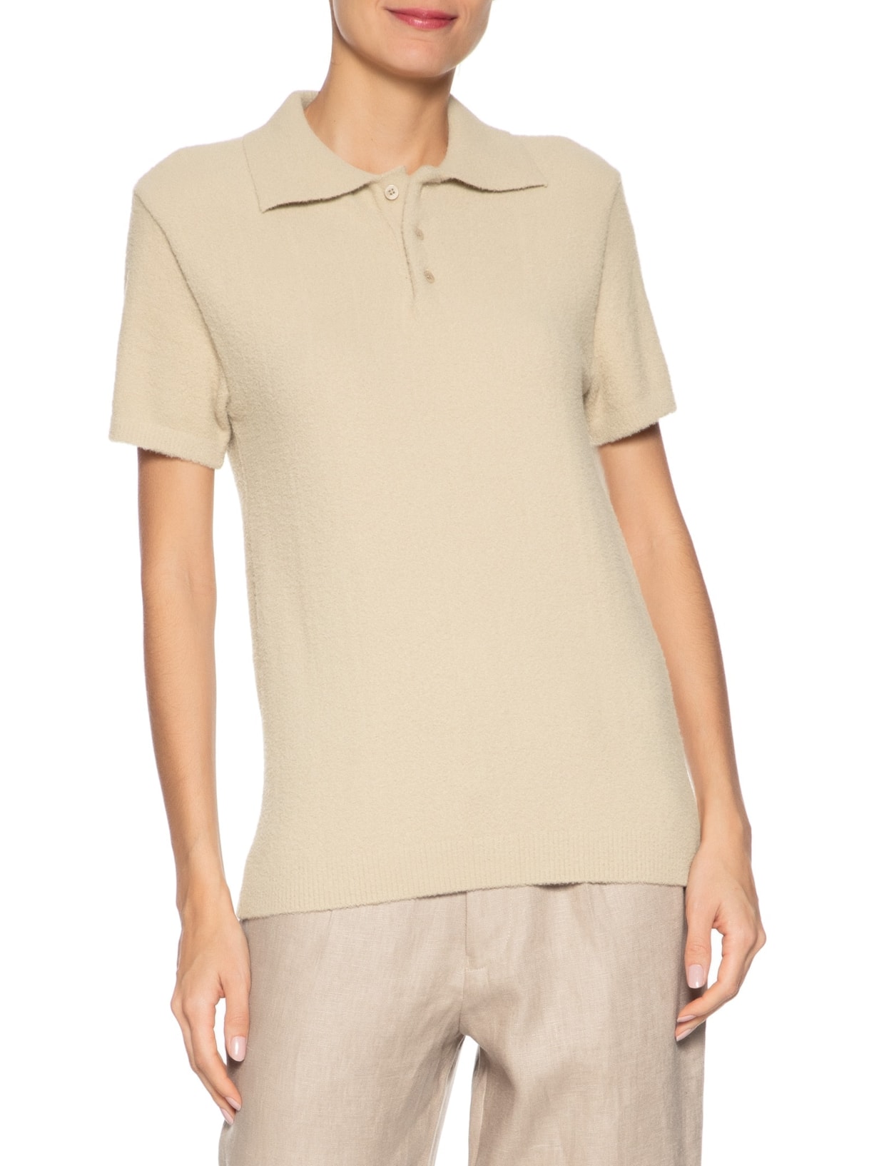 Polo Unissex Tricot Toronto Bege Cohí