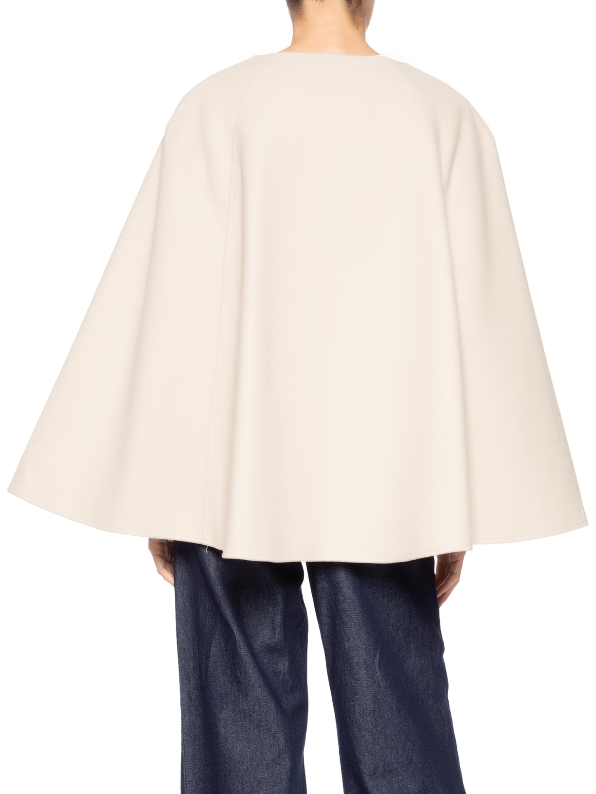 Poncho Feminino Amplo Com Botões Frontais Bege '2Essential