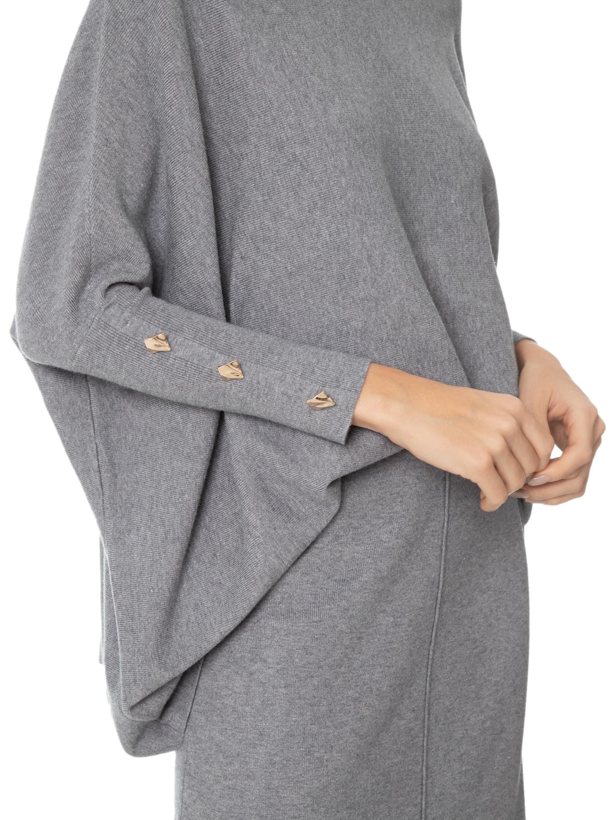 Poncho Feminino Andressa II Cinza Le Lis