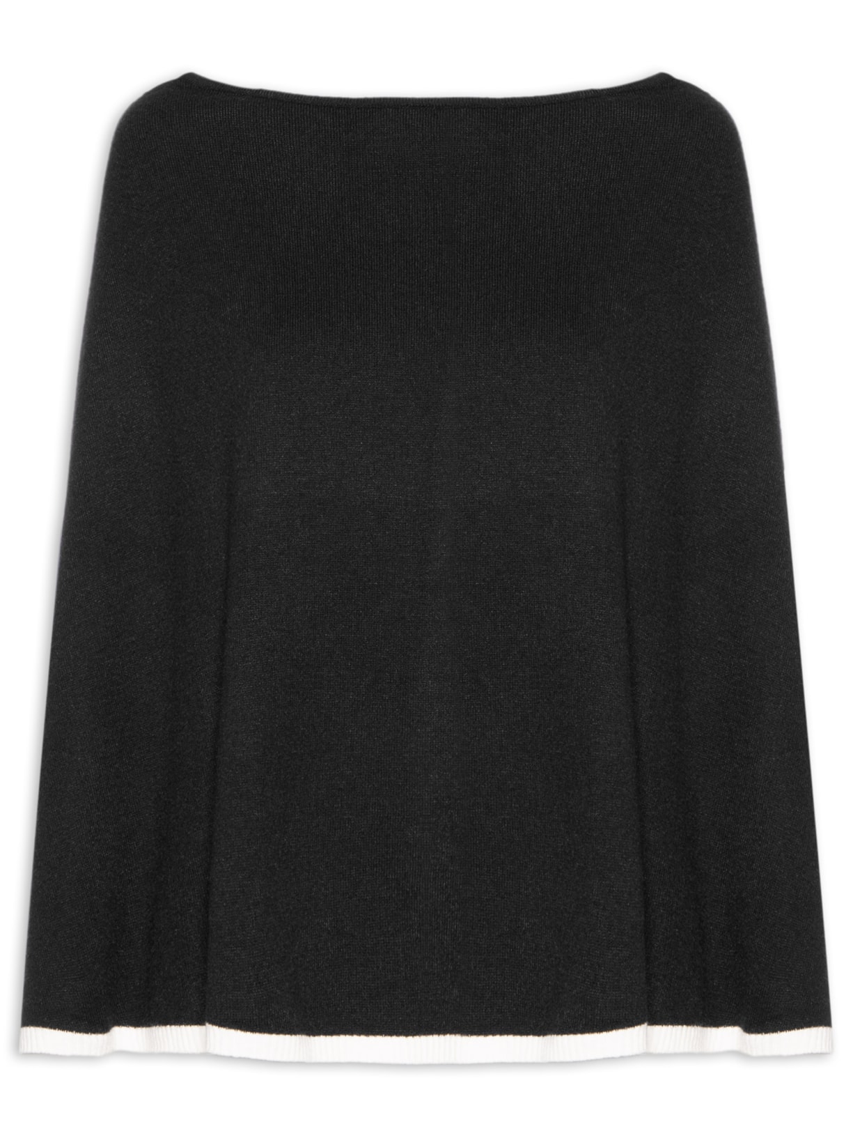 Poncho Feminino Bicolor - Preto