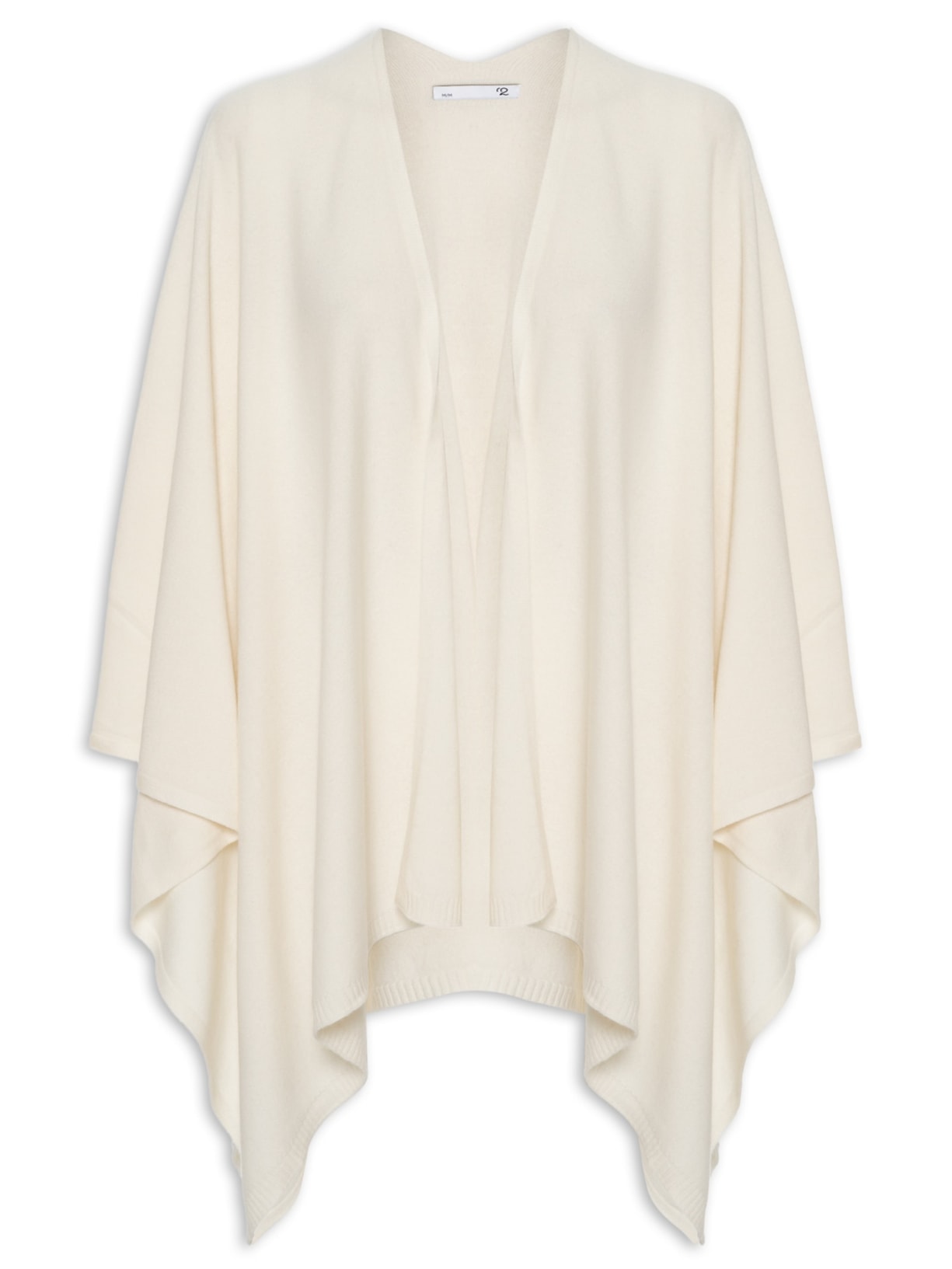 Poncho Feminino Blend De Lã E Cashmere - Off White