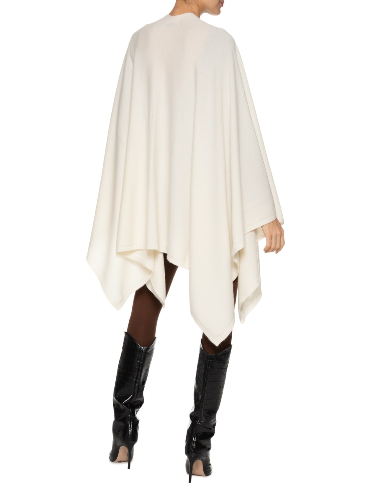Poncho Feminino Blend De Lã E Cashmere Off White '2Essential