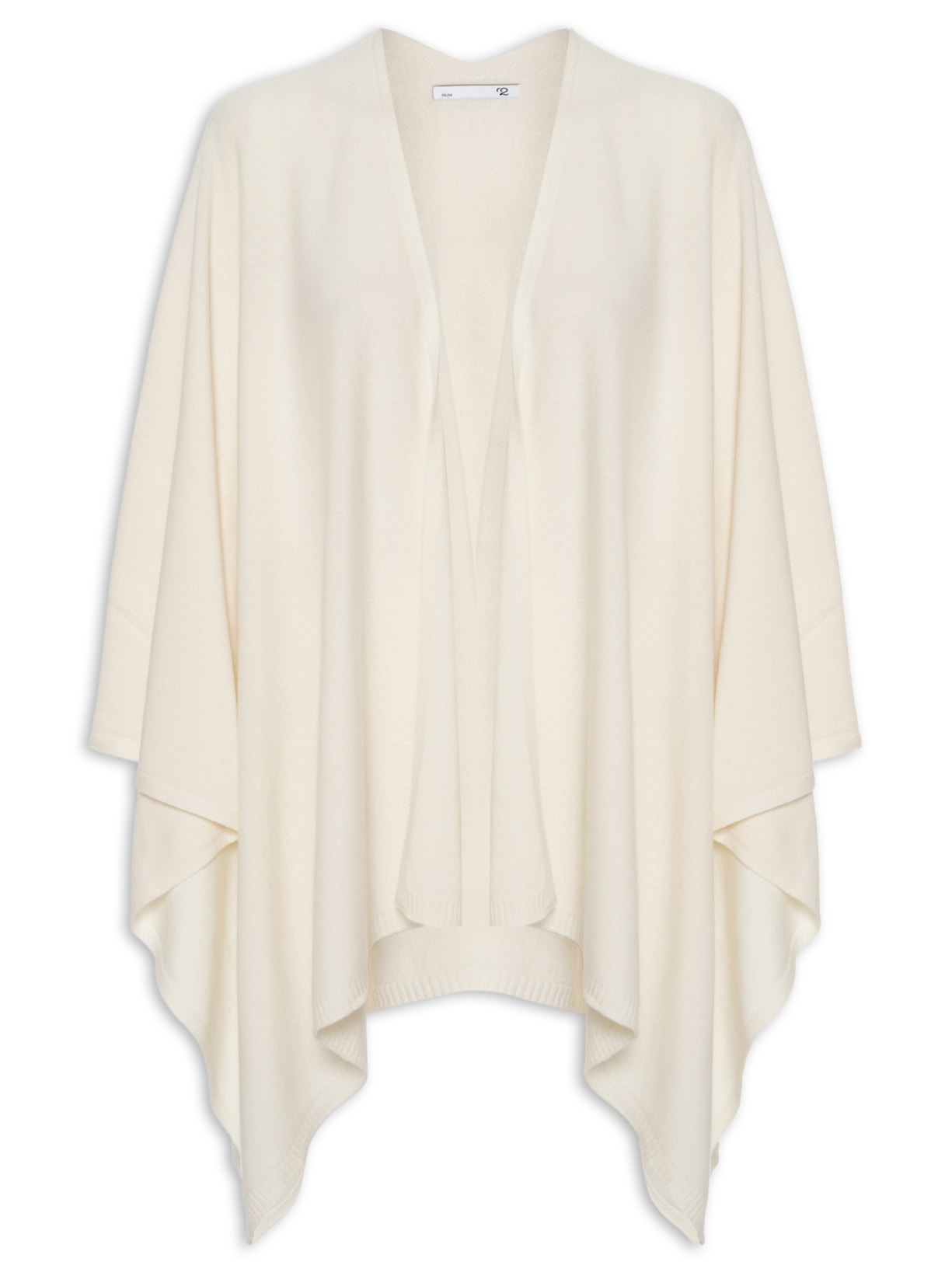 Poncho Feminino Blend De Lã E Cashmere - Off White