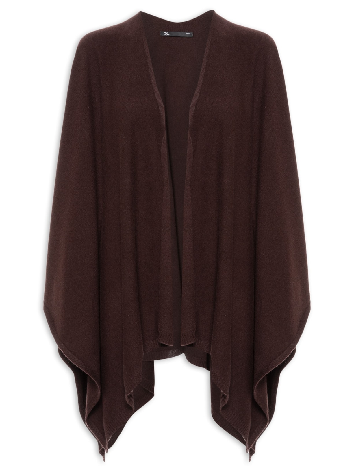 Poncho Feminino Com Blend De Lã E Cashmere Marrom '2Essential