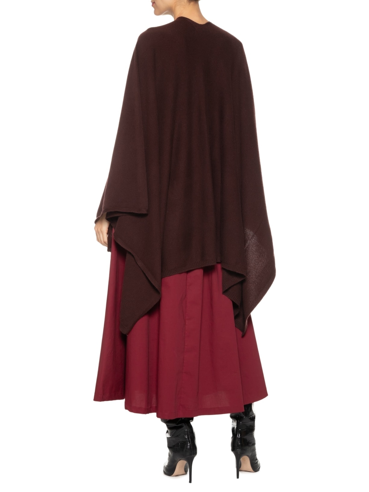 Poncho Feminino Com Blend De Lã E Cashmere Marrom '2Essential