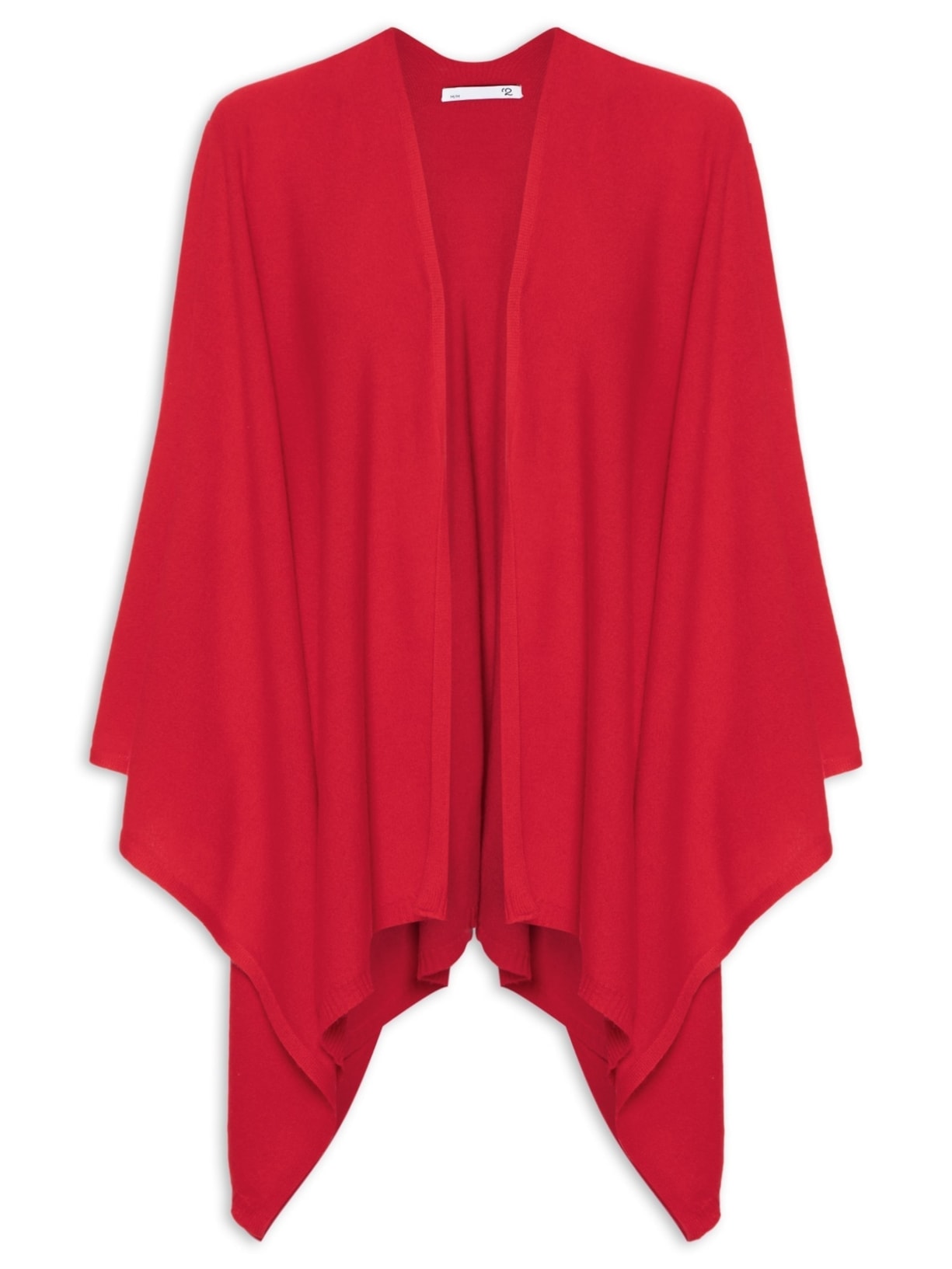 Poncho Feminino Com Blend De Lã E Cashmere Vermelho '2Essential