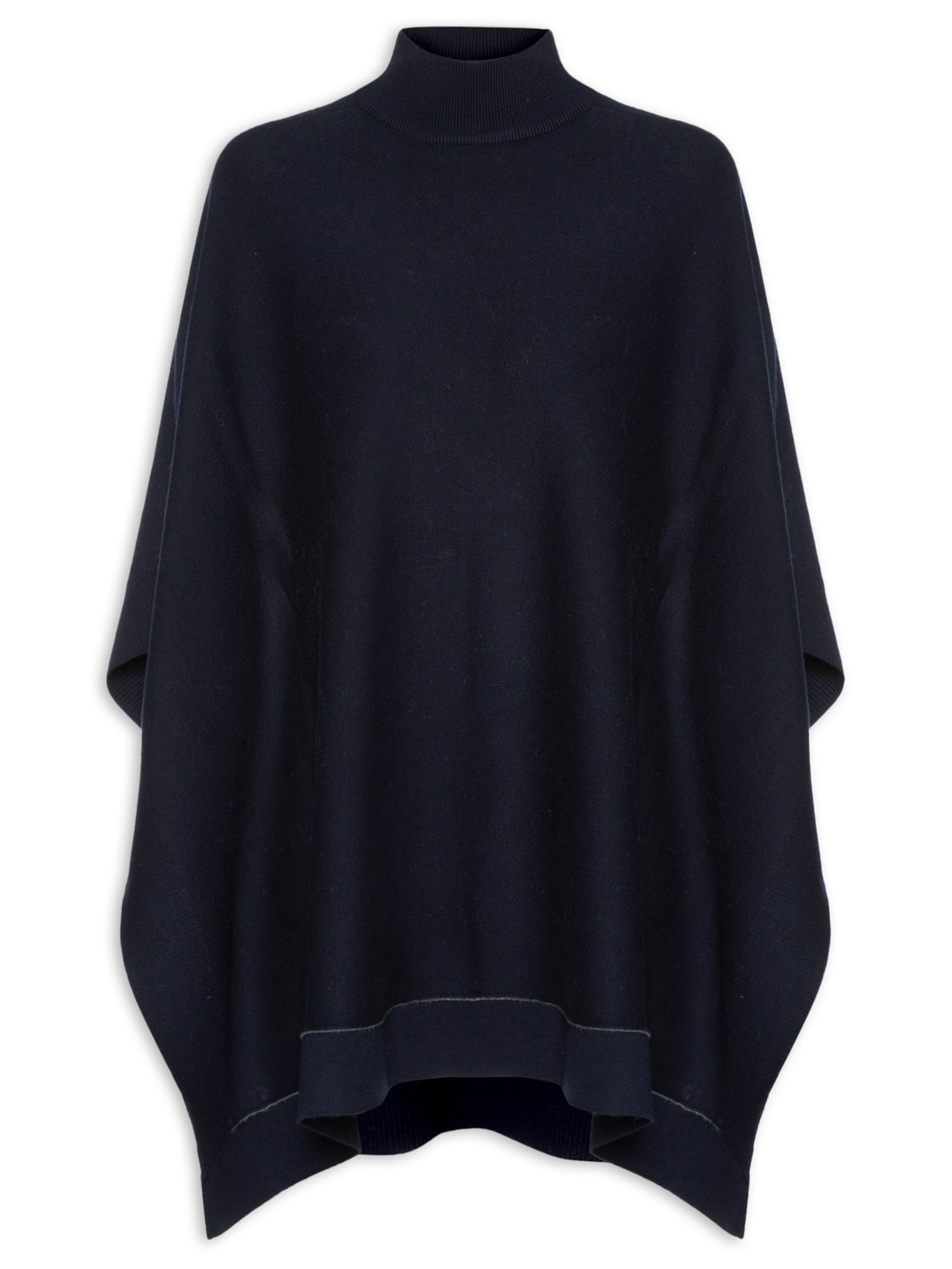 Poncho Feminino Doble Face Flor - Preto