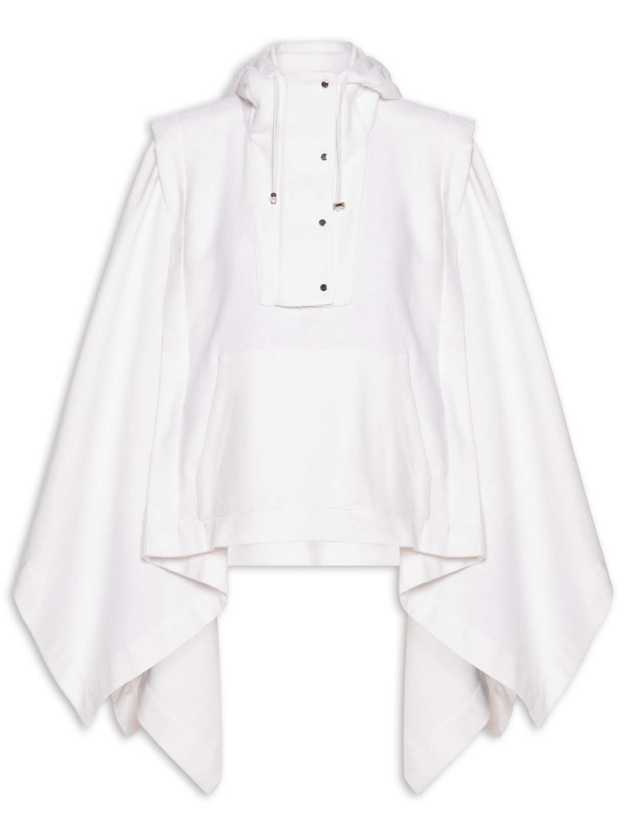 Poncho Feminino Gola Dupla Branco Andrea Marques