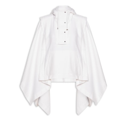 Poncho Feminino Gola Dupla - Branco