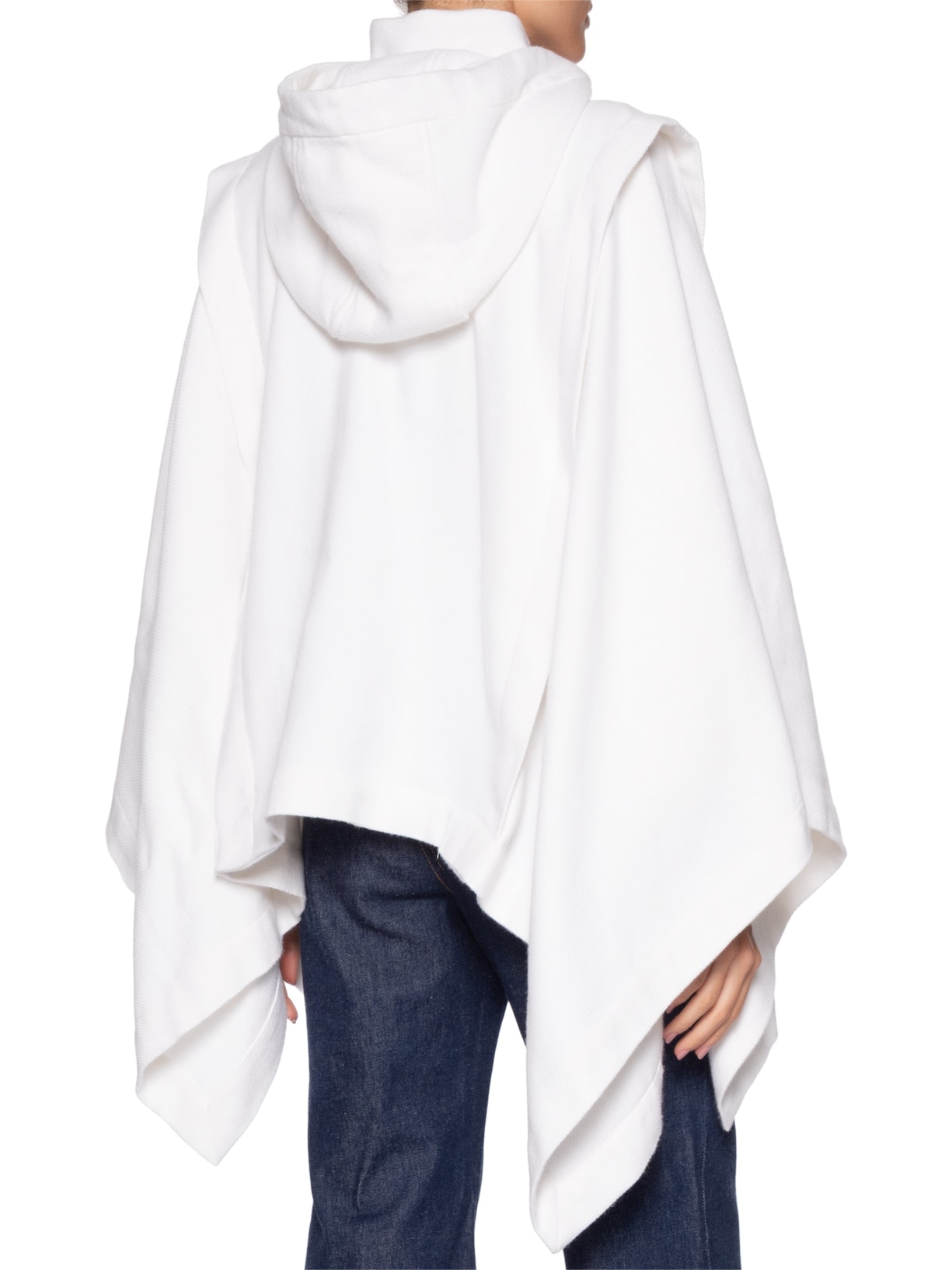 Poncho Feminino Gola Dupla Branco Andrea Marques